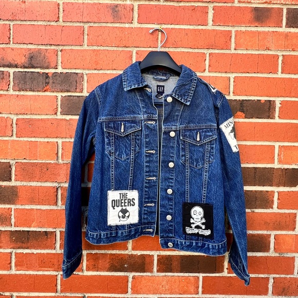 Vintage Customized Screeching Weasel 80’s Punk Bands Gap Jean Jacket Size M - Picture 12 of 12